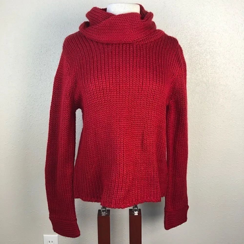 NWT Norton McNaughton Red Cowl Neck Sweater Size M